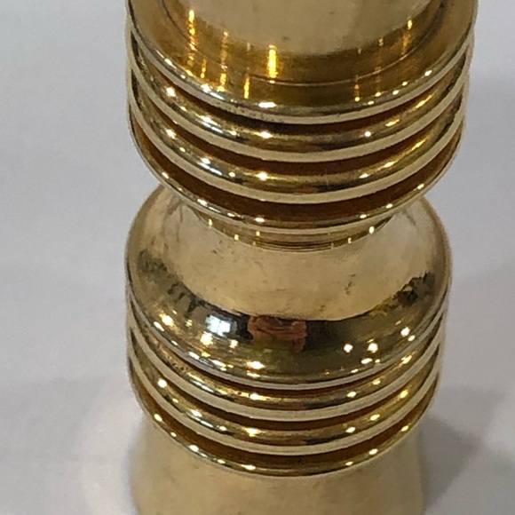 Vintage Gold Tone Brass Cylindrical Shape Portable Purse Travel  Perfume Vial - Picture 4 of 13